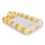 Tanning Pool Float. Yellow and White Stripe. 72"